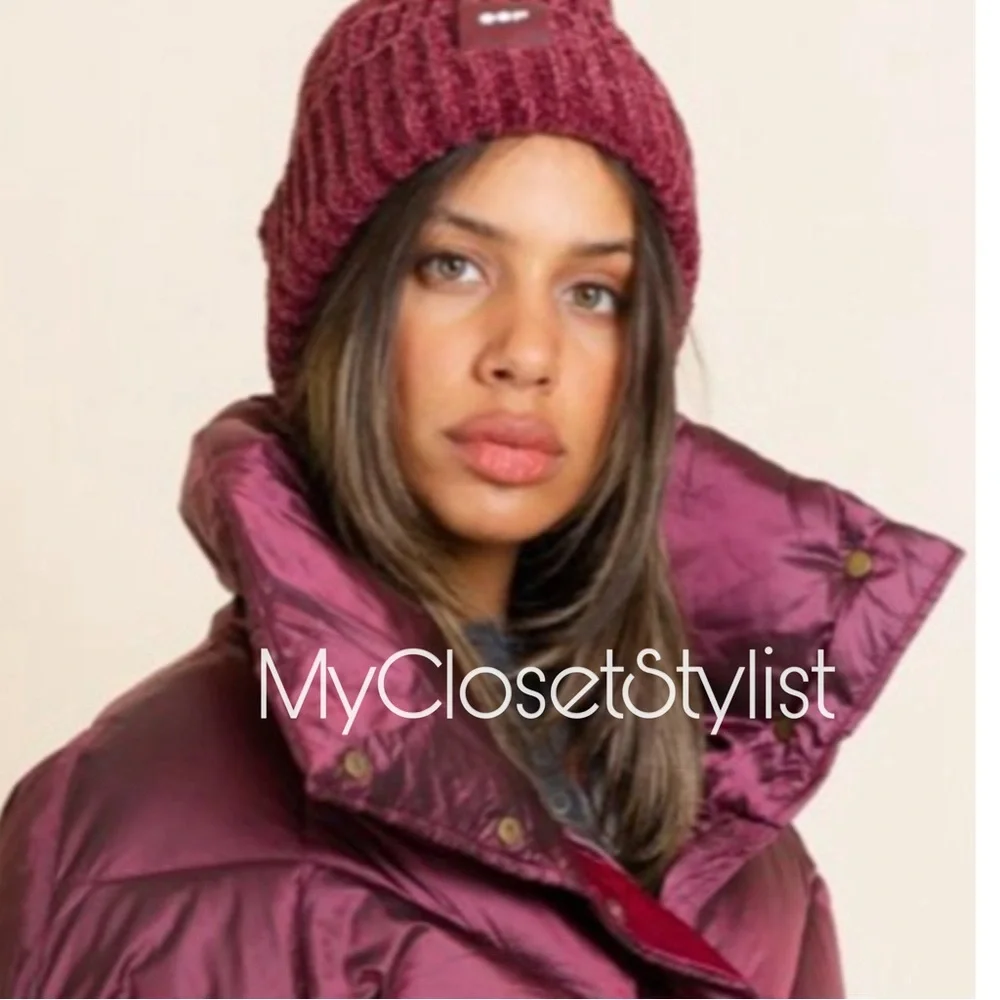 NWT Anthropologie OOF Metallic Quilted Puffer Coat Jacket NEW $400 S Purple RARE - Picture 6 of 8